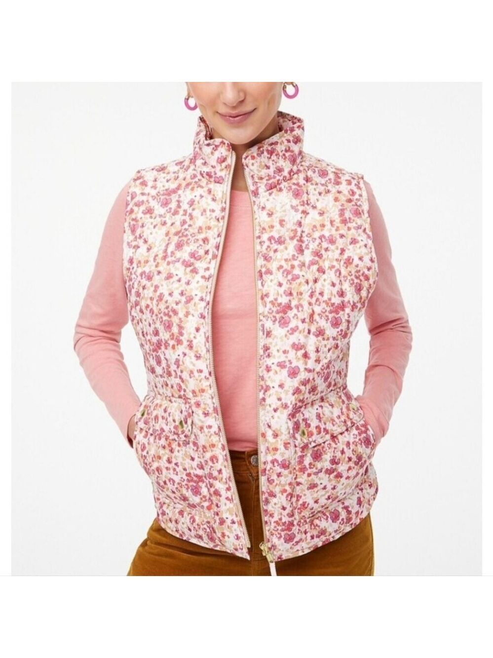 J. Crew Puffer Vest With Snap Pockets